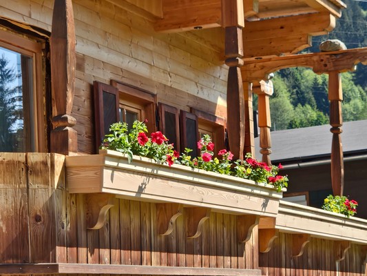 Flower decorations on the balcony